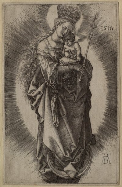 Jomfruen på måneseglet med scepter og stjernekrone af Albrecht Dürer