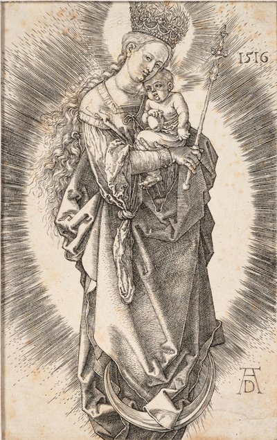 Jomfruen med en krone af stjerner og et scepter, 1516. af Albrecht Dürer