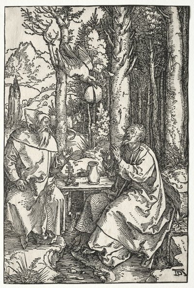 St. Anthonys besøg hos St. Paul Eremit, ca. 1504. af Albrecht Dürer