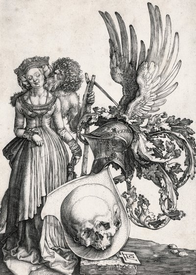 Våbenskjoldet med kraniet, 1503. af Albrecht Dürer