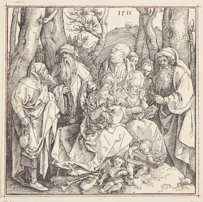 Det hellige slægtskab med engle af Albrecht Dürer
