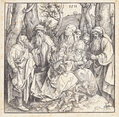 Det hellige slægtskab med engle af Albrecht Dürer
