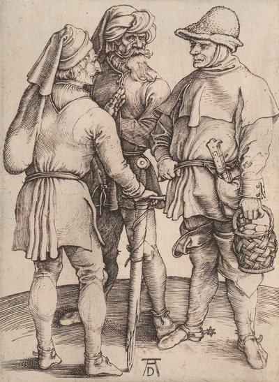 Tre bønder i samtale, 1497-1498. af Albrecht Dürer