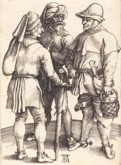 Tre bønder i samtale, ca. 1497. af Albrecht Dürer