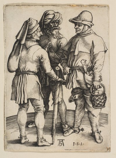 Tre bønder i samtale, ca. 1497. af Albrecht Dürer