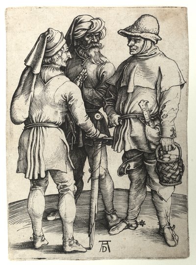 Tre landsbyboere i samtale, ca. 1497 af Albrecht Dürer
