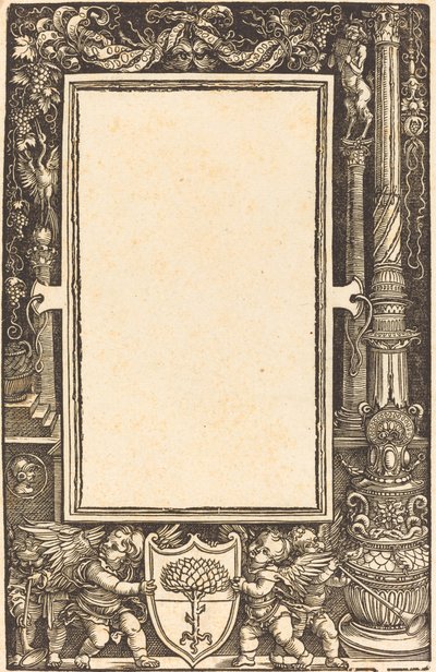 Titelgrænse med Putti, der holder Pirckheimer-våbenene, sandsynligvis 1513. af Albrecht Dürer