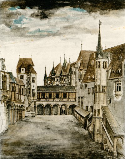 Udsigt over slottets gårdsplads af Albrecht Dürer