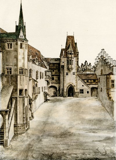 Udsigt over slottets gårdsplads af Albrecht Dürer