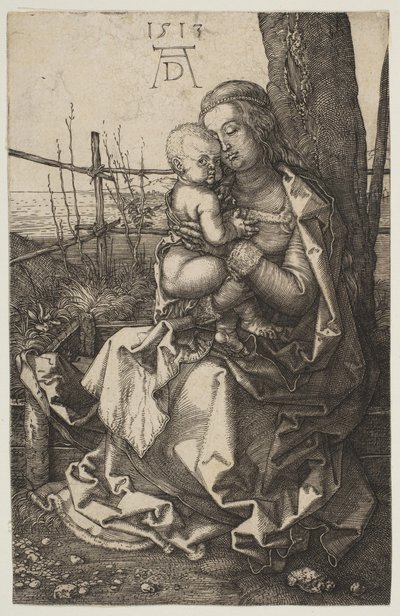 Jomfru og barn siddende ved et træ, 1513. af Albrecht Dürer