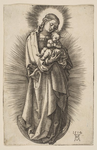 Jomfru og barn på halvmånen med et diadem, 1514. af Albrecht Dürer