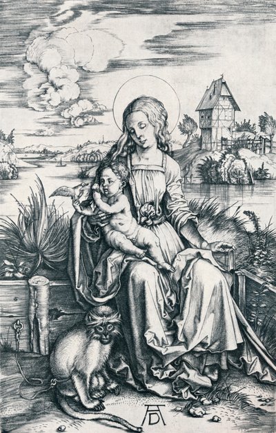 Jomfru og barn med en abe, 1506 1906 af Albrecht Dürer