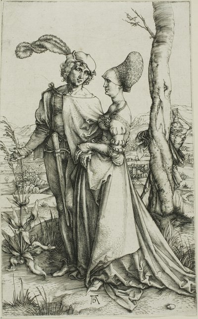 Ungt par truet af døden (Promenade) af Albrecht Dürer