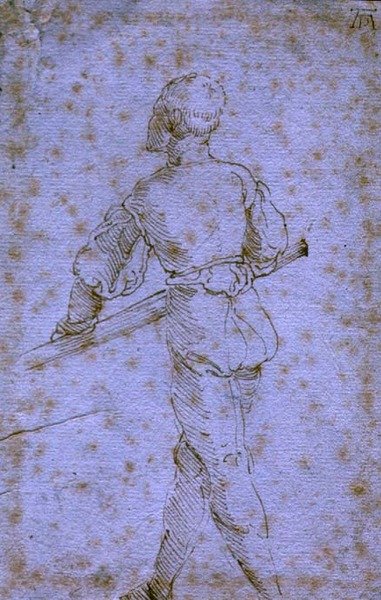 En mand med en åre, ca. 1520-21 (pen og blæk på papir) af Albrecht Dürer