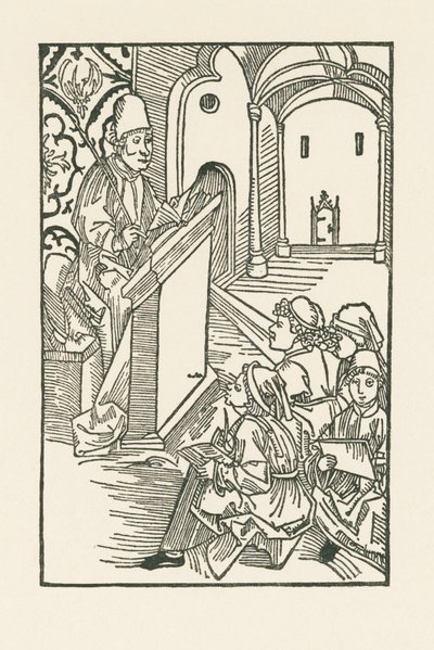 En lærer med fire elever af Albrecht Dürer or Duerer