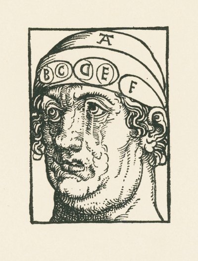 Caput pysicum - Hoved med henblik på studiet af frenologi af Albrecht Dürer or Duerer