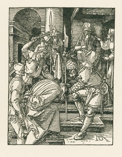 Kristus foran Annas, ca. 1508-09 (træsnit) af Albrecht Dürer or Duerer