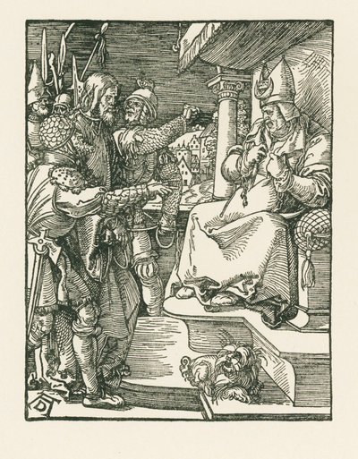 Kristus foran Kajfas, ca. 1508-09 (træsnit) af Albrecht Dürer or Duerer