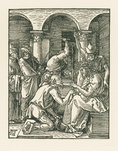 Kristus bliver kronet med torne, ca. 1509 (træsnit) af Albrecht Dürer or Duerer