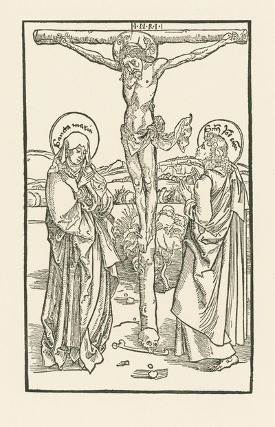 Kristus på korset med Jomfru Maria og Sankt Johannes af Albrecht Dürer or Duerer