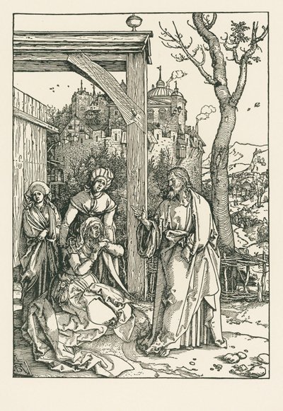 Kristus tager afsked med sin mor, ca. 1504 (træsnit) af Albrecht Dürer or Duerer
