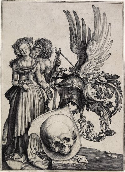 Våbenskjold med kranie, ca. 1503 af Albrecht Dürer