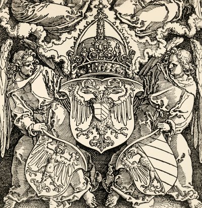 Det germanske riges våbenskjold, af Albrecht Durer (1471-1528), gravering, Tyskland af Albrecht Dürer