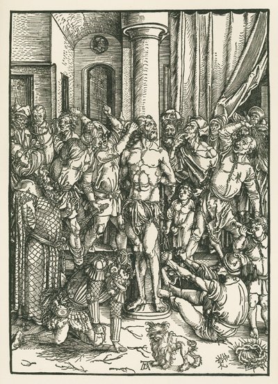 Kristi flagellation, ca. 1496-97 (træsnit) af Albrecht Dürer or Duerer