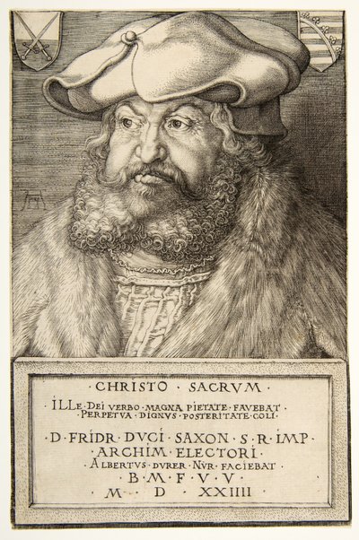 Frederik den Vise, Kurfyrste af Sachsen, pub. 1524 (gravering) af Albrecht Dürer