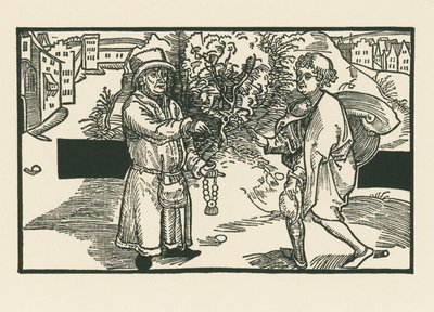 Laches og Parmeno, ca. 1492-93 (træsnit) af Albrecht Dürer or Duerer