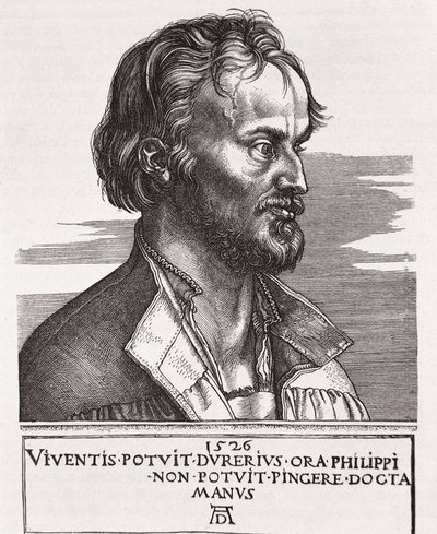 MELANCHTON, Philipp Schwarzerd, kaldet (1497-1560). Teolog og Luthers samarbejdspartner (stik) af Albrecht Dürer