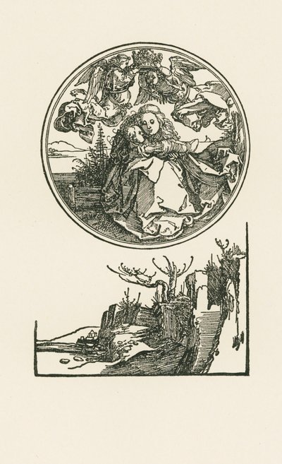 Madonna i en cirkel, ca. 1514 (træsnit) af Albrecht Dürer or Duerer