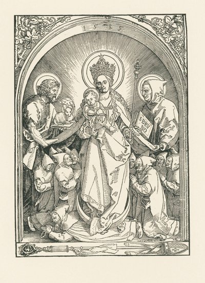 Madonna med kartusianermunke, de hellige Johannes Døberen og Bruno af Albrecht Dürer or Duerer