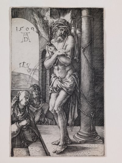 Smertensmanden ved søjlen, fra serien "Den lille passion" af Albrecht Dürer or Duerer