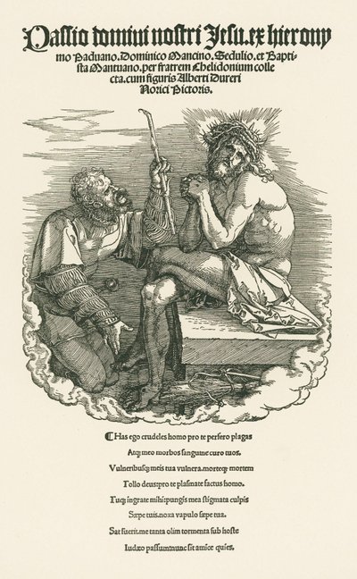 Smertensmanden hånet af en soldat, ca. 1511 (træsnit) af Albrecht Dürer or Duerer