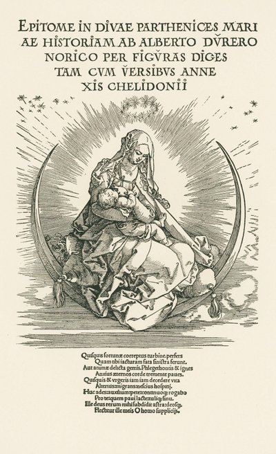 Mary Virgin with Child in Glory, ca. 1511 (træsnit) af Albrecht Dürer or Duerer