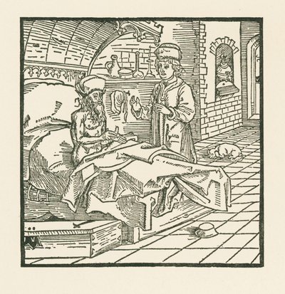 Mester Cato giver på sit dødsleje gode instruktioner til sin søn af Albrecht Dürer or Duerer