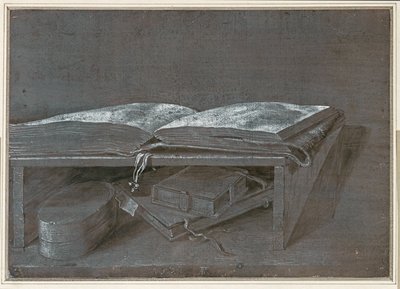 Open Book (penseltegning på brunt papir) af Albrecht Dürer or Duerer