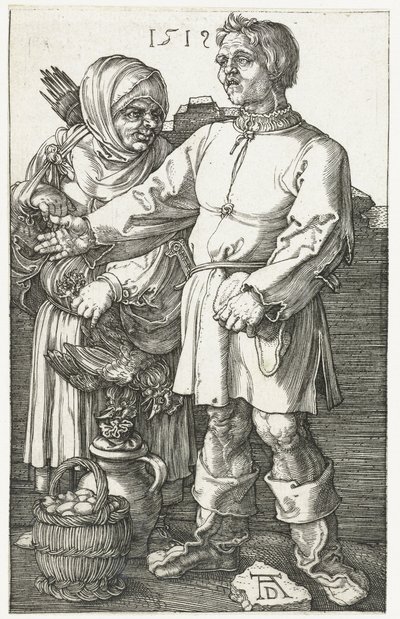 Bondepar på markedet af Albrecht Dürer or Duerer