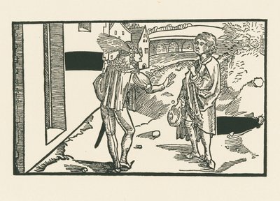 Phaedria og Parmeno, ca. 1492-93 (træsnit) af Albrecht Dürer or Duerer
