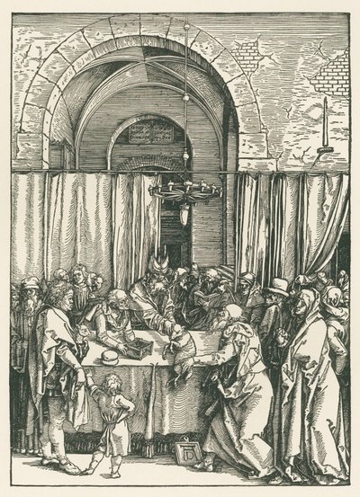 Afvisning af Joachims offer, ca. 1504 (træsnit) af Albrecht Dürer or Duerer
