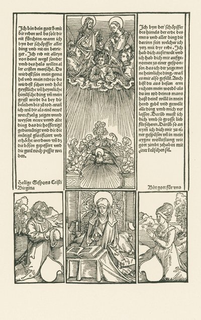 Den hellige Birgitta som forbeder, med et bedende ægtepar af Albrecht Dürer or Duerer