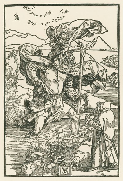 Sankt Kristoffer, ca. 1503-04 (træsnit) af Albrecht Dürer or Duerer