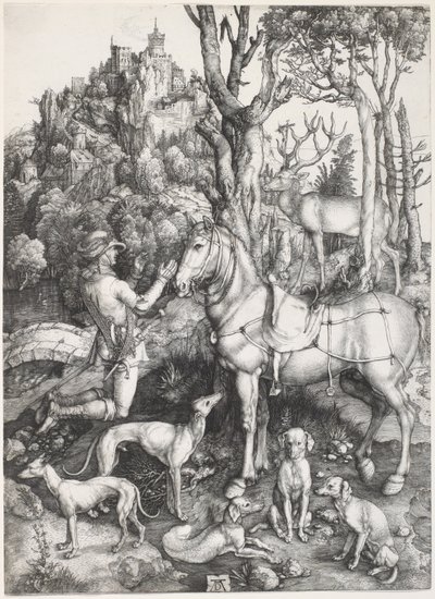 Sankt Eustace, ca. 1500-1501 (gravering) af Albrecht Dürer