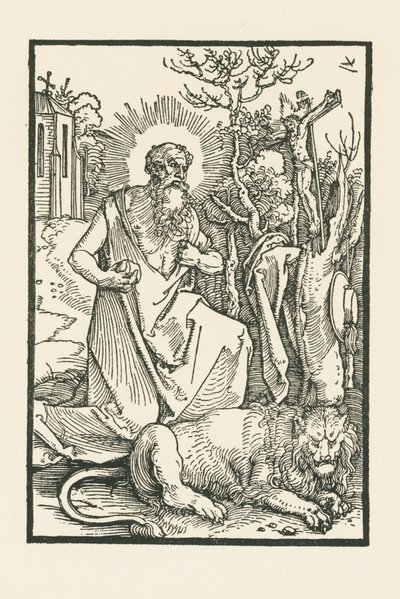 Sankt Hieronymus. Illustration til Lukas von Prag: Apologia. Trykt af Hieronymus Höltzel, Nürnberg. af Albrecht Dürer or Duerer