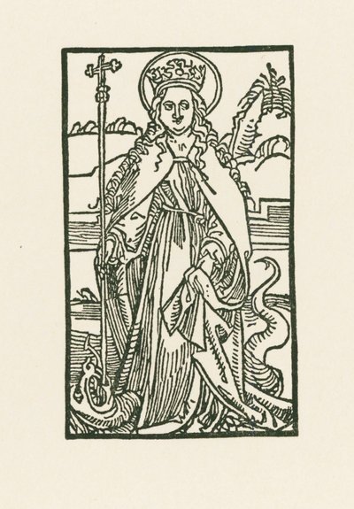 Sankt Margaretha. Illustration til Hortulus Anime. Trykt af Michael Furter, Basel af Albrecht Dürer or Duerer