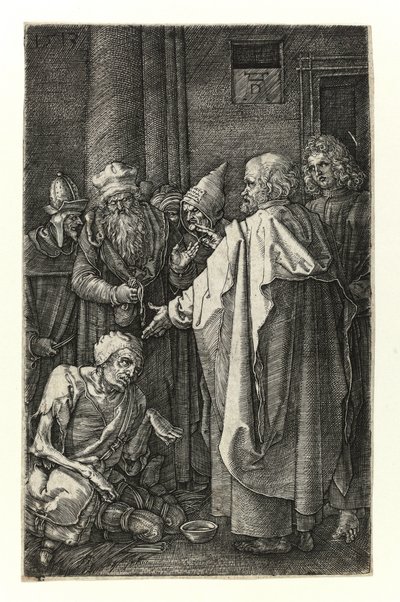 Sankt Peter og Sankt Johannes helbreder de krøblinge ved tempelporten af Albrecht Dürer