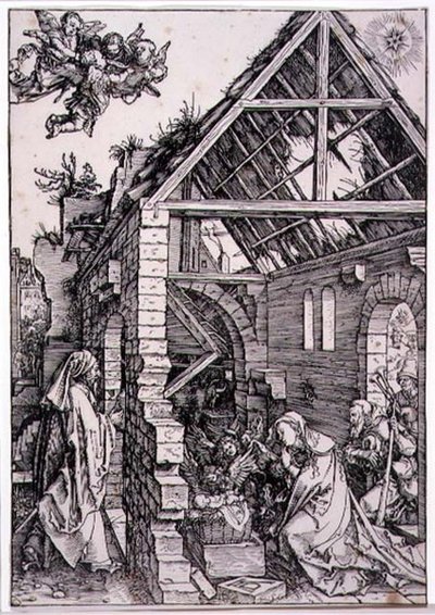 Tilbedelse af hyrderne (træsnit) af Albrecht Dürer