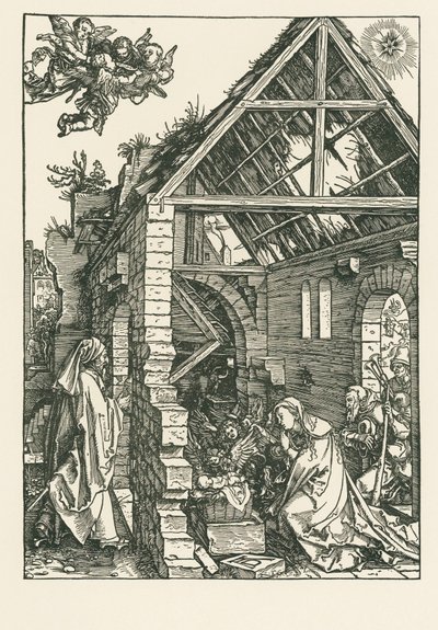 Hyrdernes tilbedelse, ca. 1502-03 (træsnit) af Albrecht Dürer or Duerer