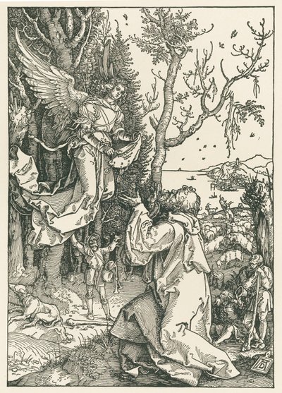 Englen, der bringer budskabet til Joachim, ca. 1504 (træsnit) af Albrecht Dürer or Duerer